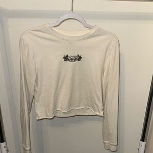 Vans Off-White Long Sleeve Crop Top